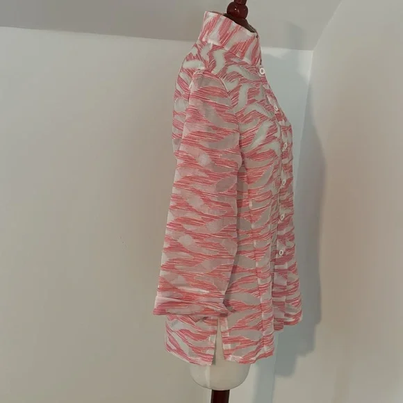 Carlisle white and pink blouse/over shirt size 8 - Picture 4 of 9